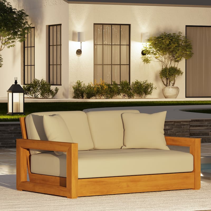 SAFAVIEH Couture Montford Brazilian Teak 2-Seat Bench - 53"W x 36"D x 27"H