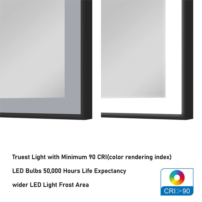 Wall Mounted Bathroom Heavy Duty Framed LED Mirror With bright light And And Memory Function
