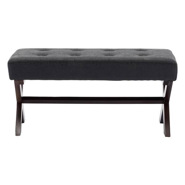 Shop Blue Line 3651036 Upholstered Indoor Bench Pu Black On Sale Overstock 31264022