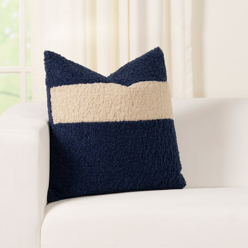 Tiffany Stripe Boucle Textured Throw Pillow - Indigo