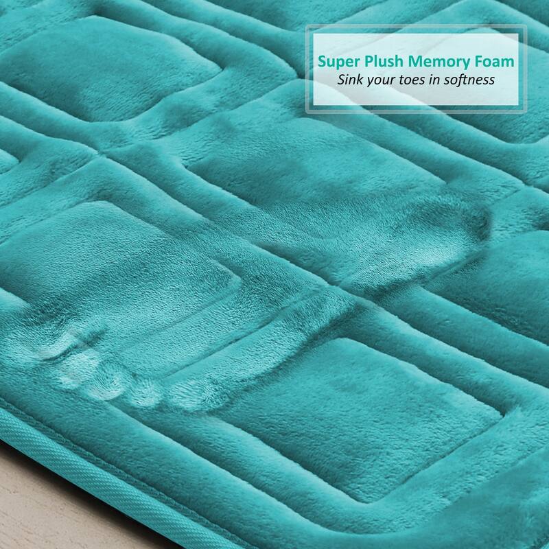 Clara Clark Ultra Soft Non Slip and Absorbent Bath Rug - Waffled Velvet Memory Foam Bath Mat