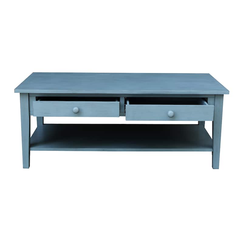 Spencer Solid Parawood Coffee Table - 48 in. W x 24 in. D x 19 in. H