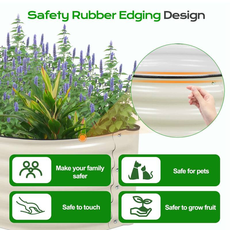 Aoodor 2 Pcs Metal Raised Garden Bed - 42''(L) x 24''(W) x 17''(H) Garden Planter Box for Vegetables, Flowers, and Herbs