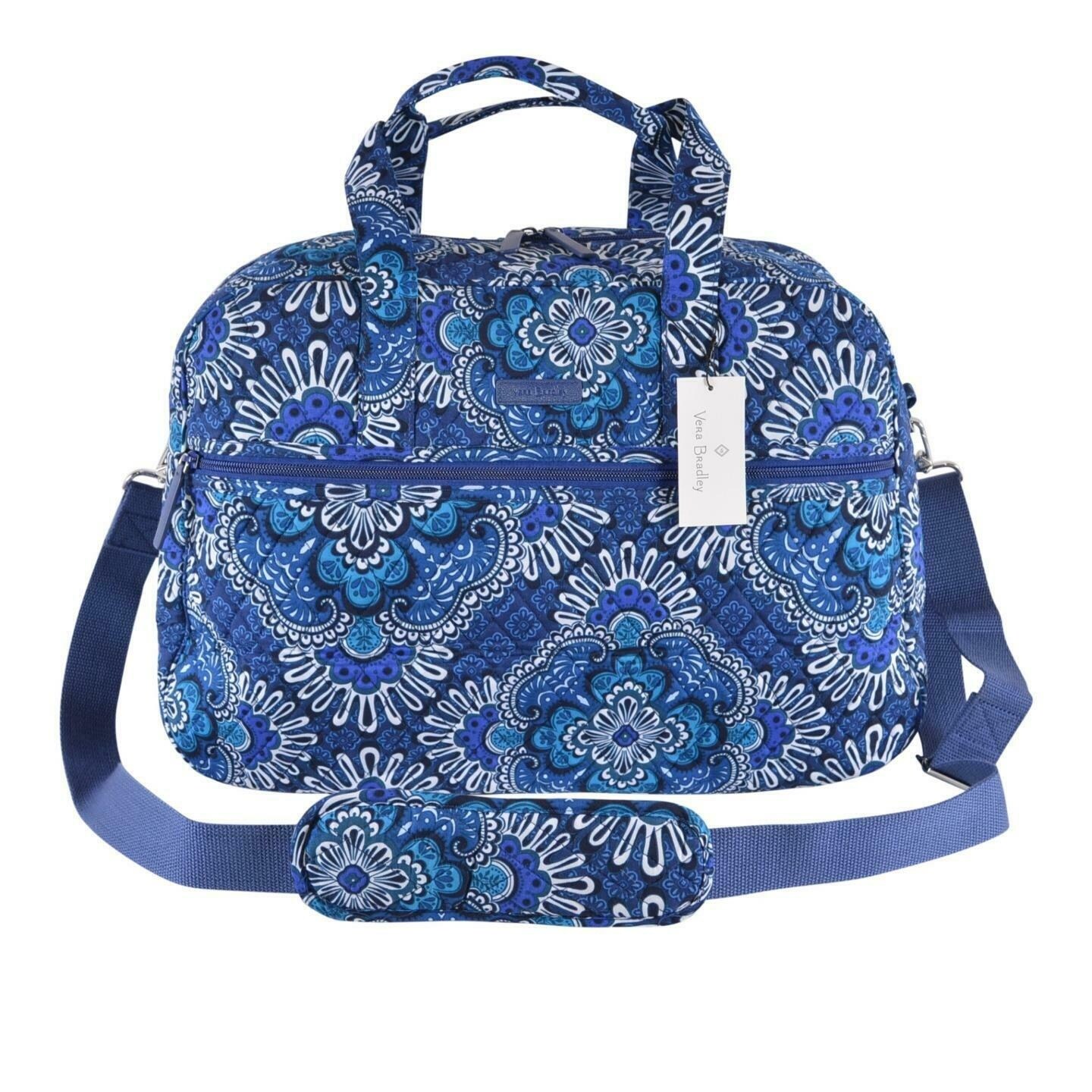 Blue Paisley Print Weekender Bag