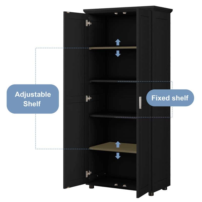 Bathroom Storage Cabinet with Two Doors and Adjustable Shelf