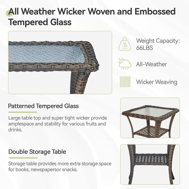 Pocassy Patio Rocker Chaise Lounge Chairs with Adjustable Backrest Set.