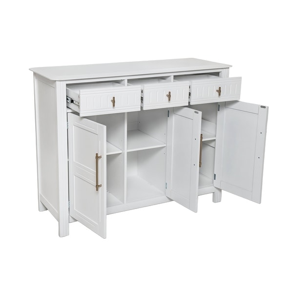 <週末価格>3ドア Low Cabinet 白　*送料込み Christopher Knight Home - Alaric Acacia Wood Storage Cabinet with