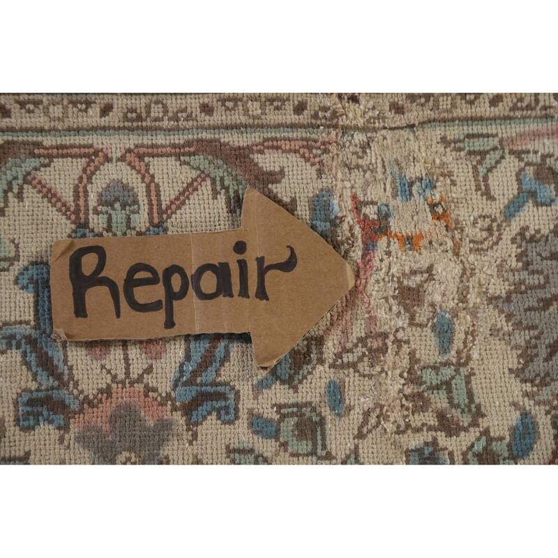 Hand Knotted Oriental 100% Wool Carpet Traditional All-Over Coral Tabriz Area Rug - 12' 6'' X 9' 7''