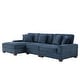 preview thumbnail 100 of 132, 118" W Corduroy L-shape Modular Sectional Sofa with Pillows