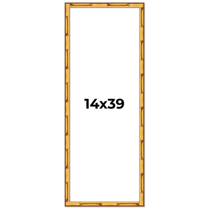 14x39 Frame Gold Bamboo Picture Frame Modern Photo Frame Includes UV Acrylic Shatter Guard Front Acid Free Foam Backing Board