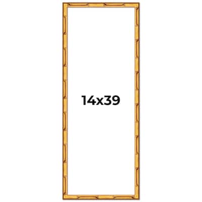 14x39 Frame Gold Bamboo Picture Frame Modern Photo Frame Includes UV Acrylic Shatter Guard Front Acid Free Foam Backing Board