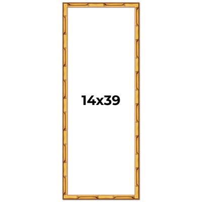 14x39 Frame Gold Bamboo Solid Wood Picture Frame | 1 Inch Moulding
