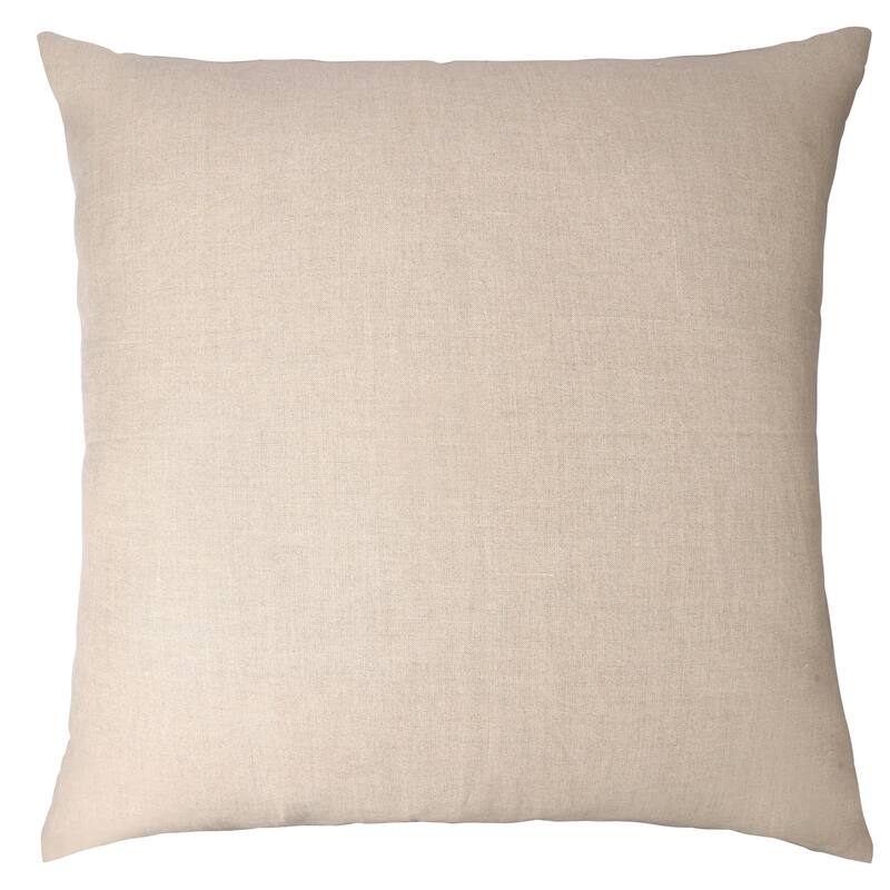 Handwoven Striped Square Throw Pillow Cover - 24" - White and Beige