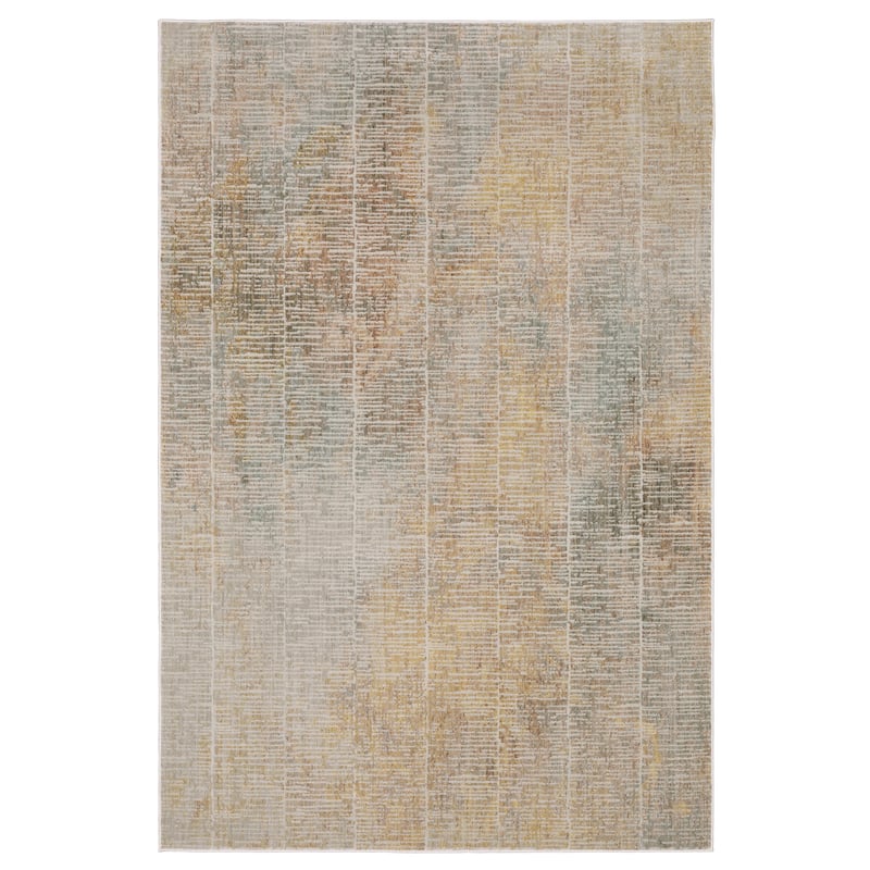 Melody Distressed Stripe Beige/ Multi Area Rug - 3'3" x 5'