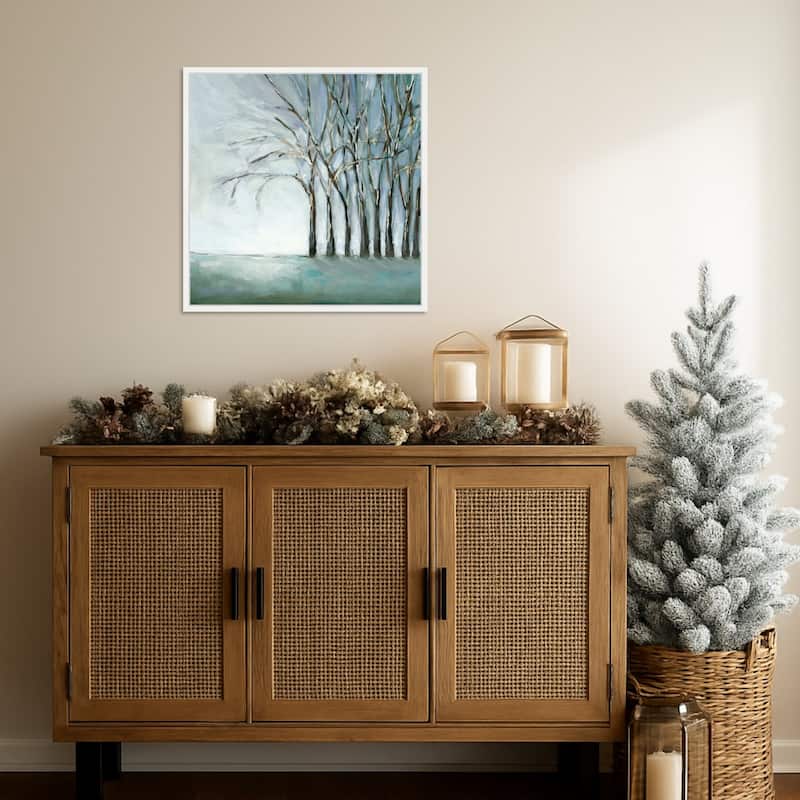 Tree in Winter by Christina Long Framed Canvas Wall Art Print - Sylvie White