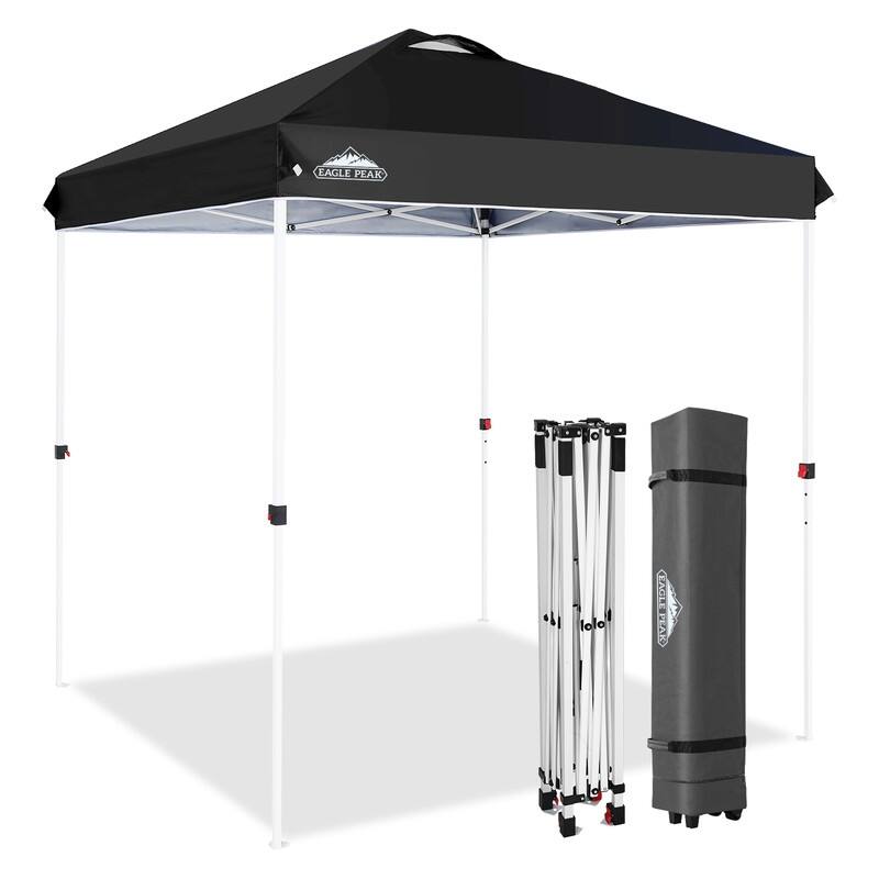 EAGLE PEAK 6.6x6.6 Pop Up Canopy Tent Instant Outdoor Canopy - Black