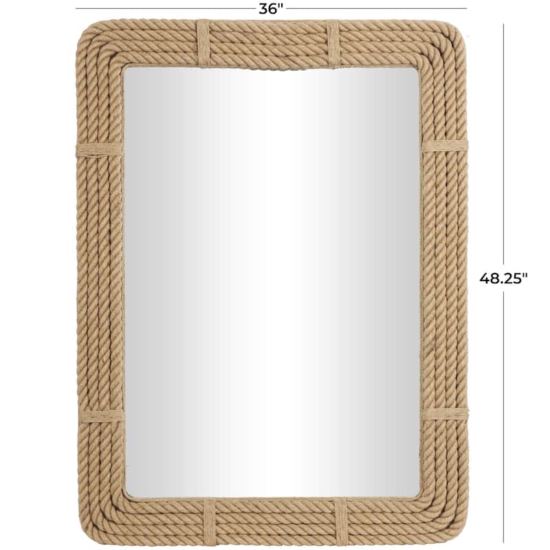 Jute Rope Handmade Woven Wall Mirror - Brown - Roche River Decor