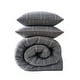 preview thumbnail 4 of 4, Kenneth Cole New York Sussex Flannel Black Duvet Cover Set