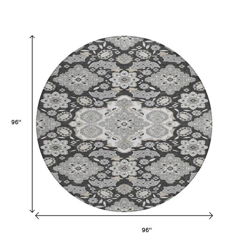 HomeRoots Medallion Traditional Rectangle Outdoor Rug