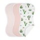 preview thumbnail 1 of 4, Cactus Floral Collection Absorbent Burp Cloths (3 Pack Set) - Pink and Green Boho Watercolor Shabby Chic Desert