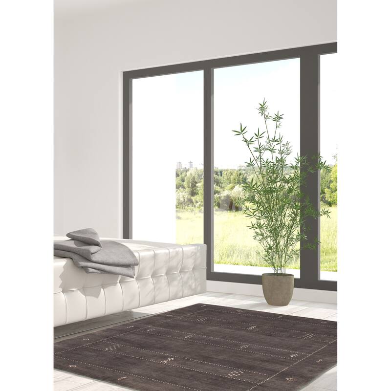 Kashkuli Gabbeh Grey Rug 4'7" x 6'6" - 4'7 x 6'6