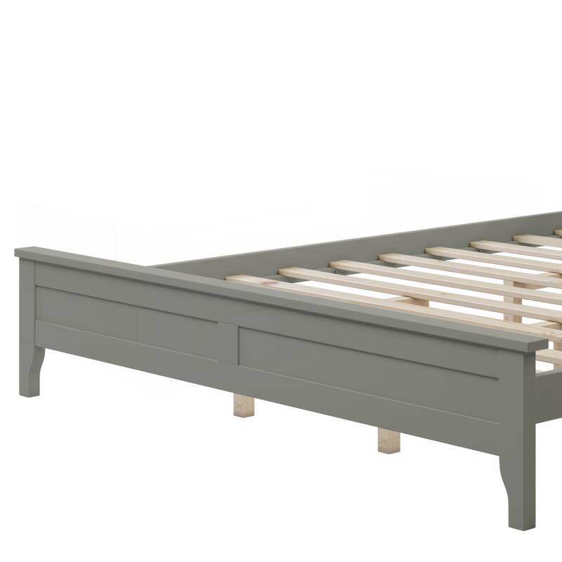 Modern Solid Wood Queen Size Platform Bed