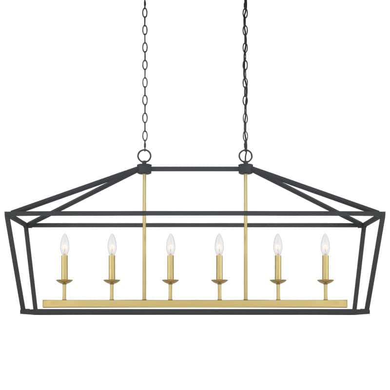 Acroma Mid-century Modern 6-light Kitchen Island Rectangle Chandelier - 49In