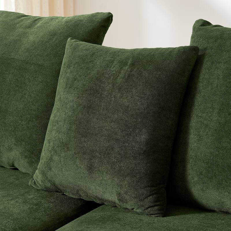 110.25" Velvet L-Shaped Modular Sectional Sofa with Free Combination Design and Modern Style