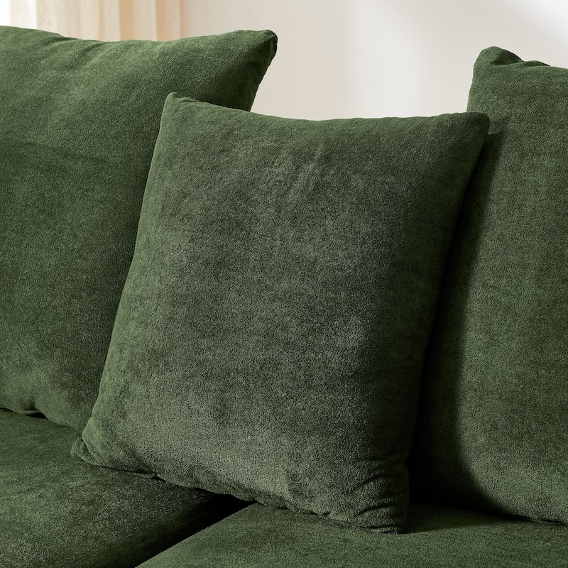 Roomfitters Modern Upholstered L-Shape Sectional Sofa, Modular Compressed Couch for Living Room Bedroom, Melange Velvet