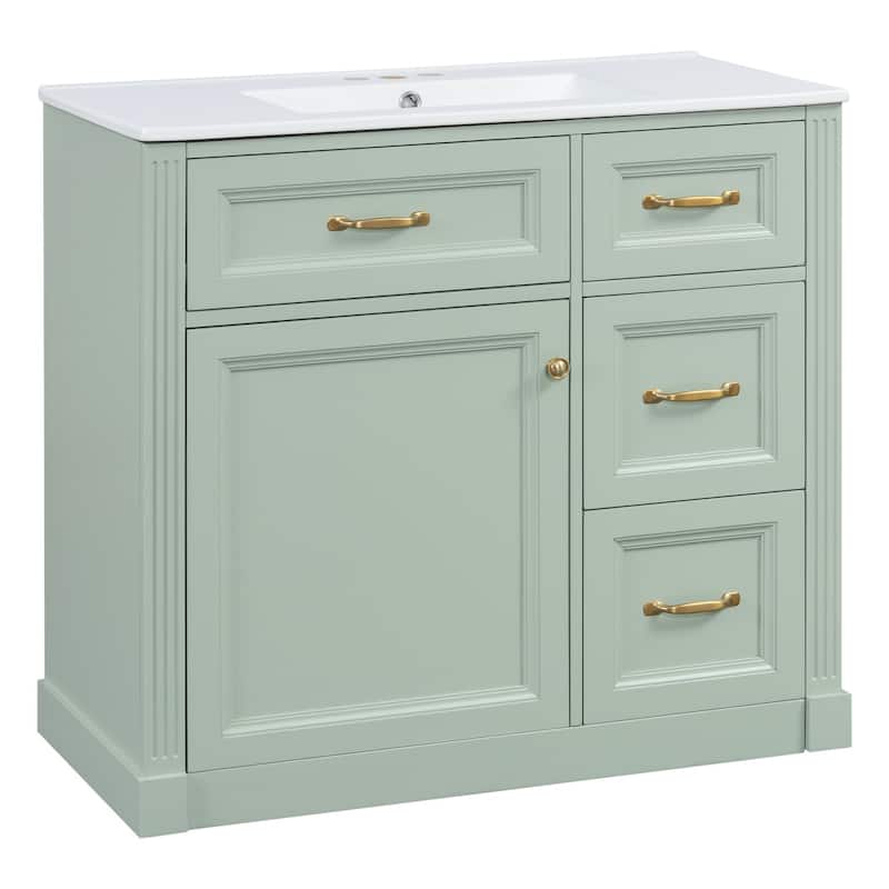 Bathroom Vanity with Sink, Cabinet with Drawers