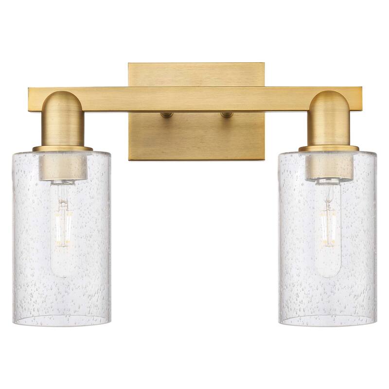 Innovations Lighting 716-2W-11-15 Clymer Vanity Clymer 2 Light 15" - Brushed Brass / Seedy