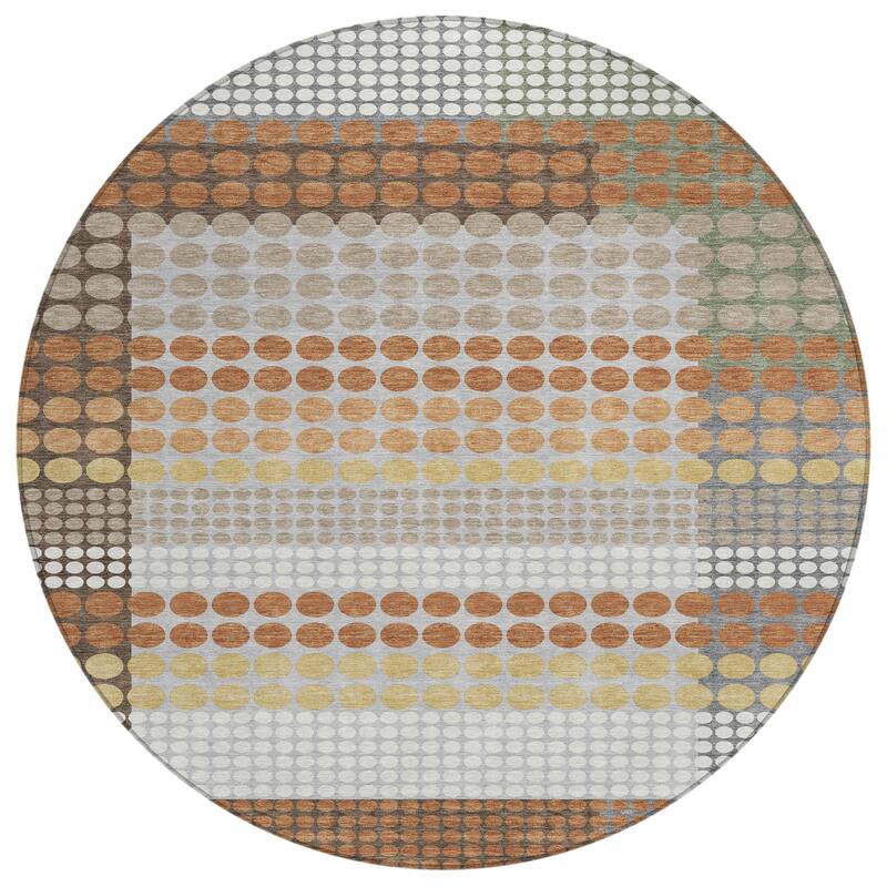 Machine Washable Indoor/ Outdoor Casual Dotty Chantille Rug