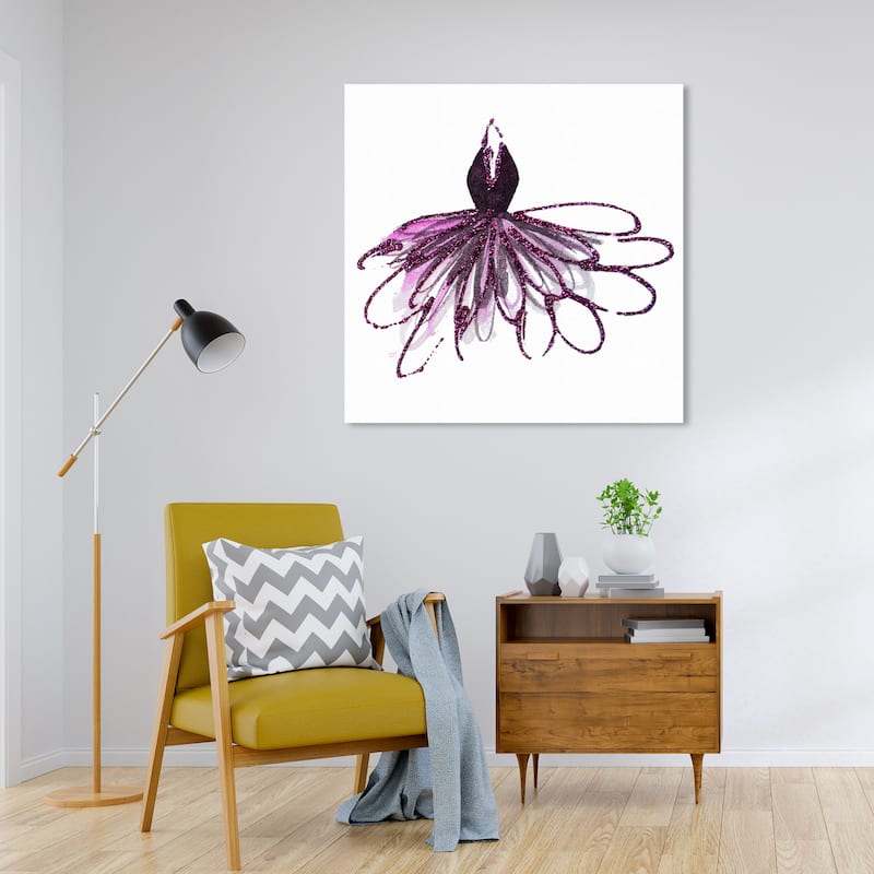 Wynwood Studio Canvas Fashion and Glam Ballet Ready Purple and Metallic Purple Glam Wall Art Canvas Print - 30 x 30