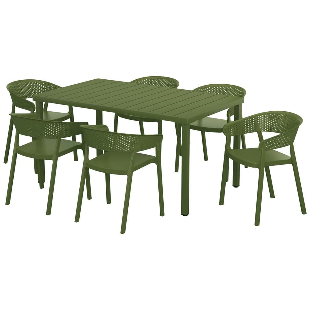 Frond and Form 6-Person Outdoor Rectangular Dining Set