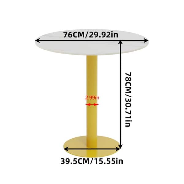 dimension image slide 2 of 3, Tall Round Bistro Pub Table Sintered Stone Top BarTable