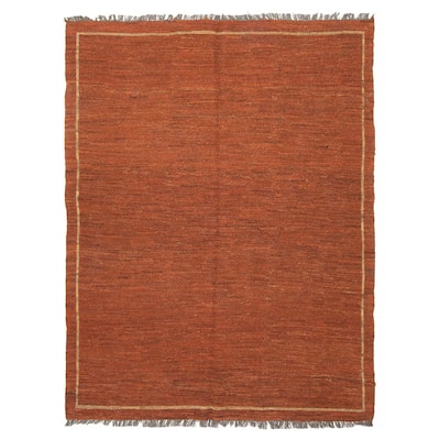 ECARPETGALLERY Flat-Weave Natural Copper Wool Tapestry Kilim - 4'11 x 6'3