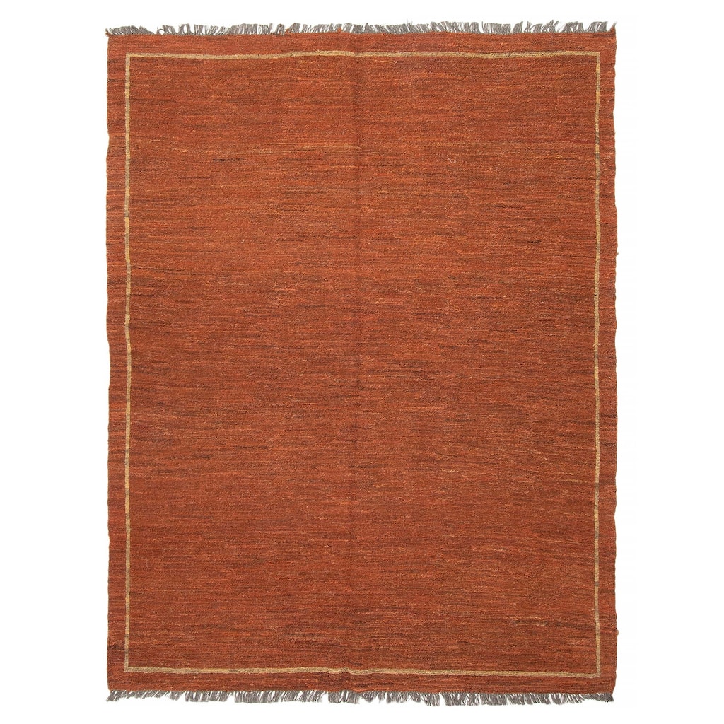 ECARPETGALLERY Flat-Weave Natural Copper Wool Tapestry Kilim - 4'11 x 6'3