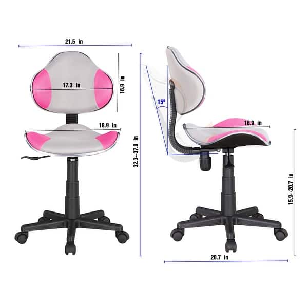 dimension image slide 9 of 19, JJS Ergonomic Mesh Office Chair Adjustable Lumbar Support Computer Desk Chair