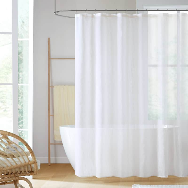Madison Park Lydia Sheer Shower Curtain - White 