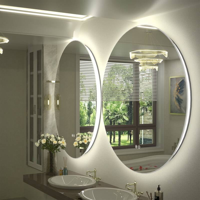 KIOTEE Round Backlit LED Lighted Anti-Fog Bathroom Vanity Mirror with ETL and 3-Year Warranty