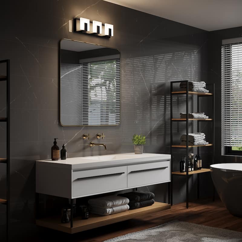 ExBrite Modern Style 3-Light LED-Integrated Bathroom Vanity Light