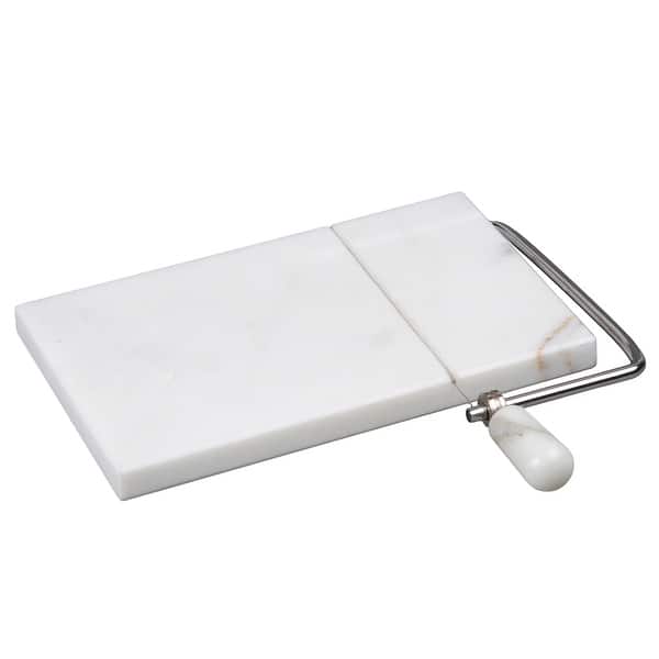 slide 2 of 10, Creative Home Natural Off-White Marble 5" x 8" Cheese Slicer Butter Cutter