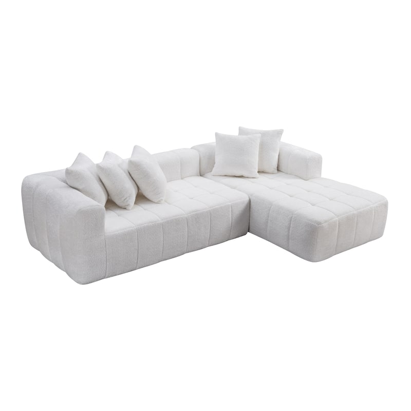 107.9" Cloud Modular Sectional Sofa with L-Shaped Chaise, Minimalist Upholstered Sofa Modern Corner Couch