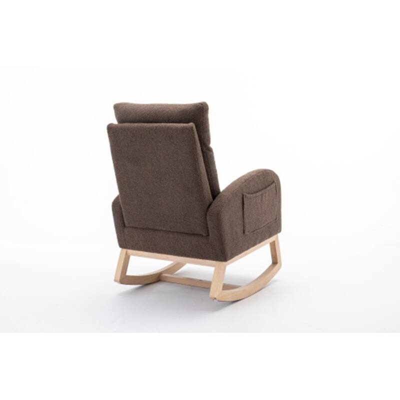Teddy Fabric Rocking Chair With Right Pocket
