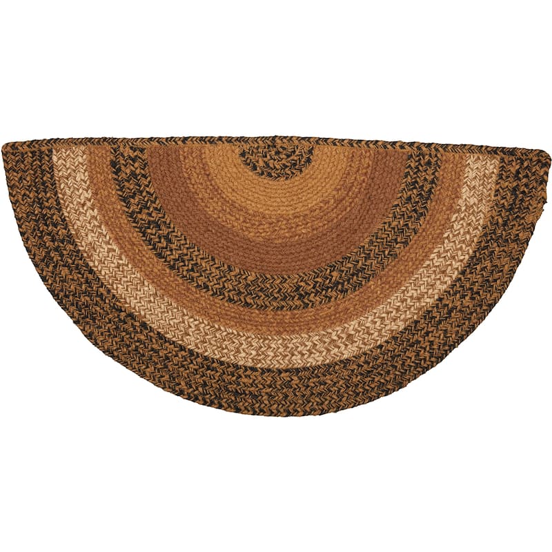 Kettle Grove Jute Rug Half Circle w/ Pad 16.5x33 - 16.5" x 33"