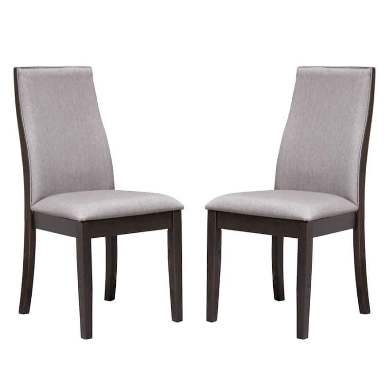 Set of 2 Dining Side Chairs - Grey and Espresso