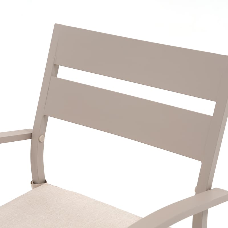 Outdoor Stackable Aluminum Dining Chair with Cushion (Set of 4)