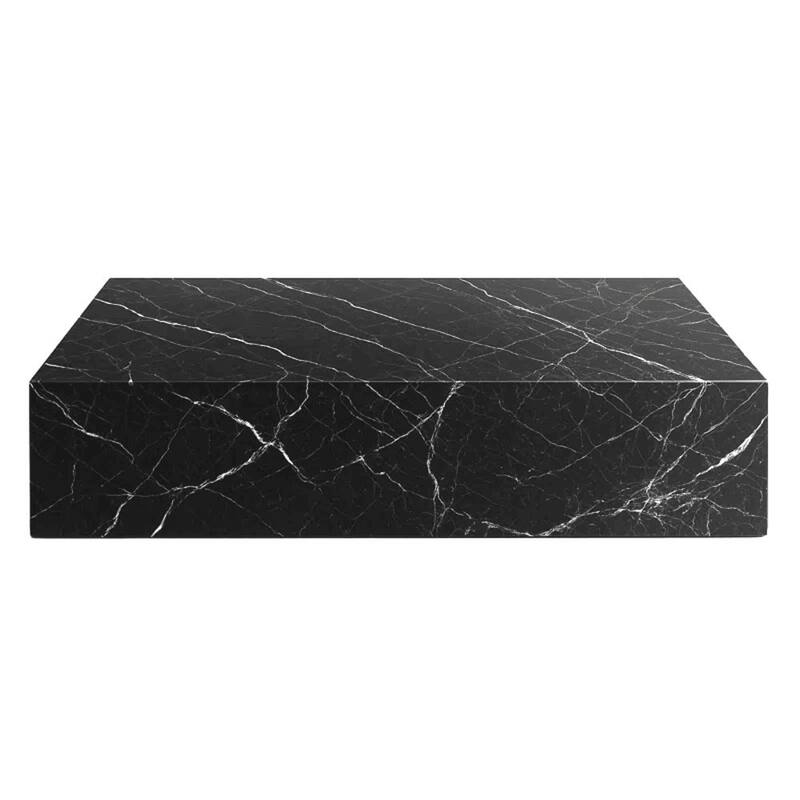 BETACH Genuine Marble Block Coffee Table - Nero Black Marble
