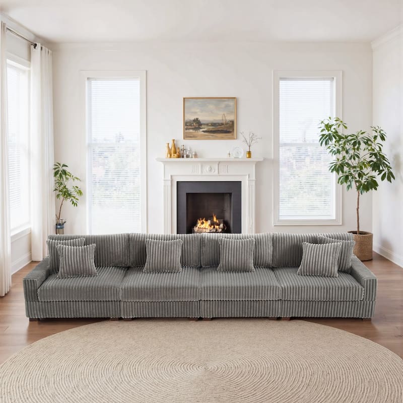 Anne 150" W Oversized Upholstered Modular Sectional Sofa