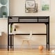 preview thumbnail 1 of 7, Metal Twin Loft Bed with Desk, Loft Bed Kids Bed, Bedroom High Loft Bed Frame with Ladder and Safety Guardrails, Twin Size Bed Black - Twin